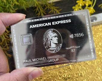 Tarjeta metálica personalizada AMEX Mirror Silver 1:1 (Diseño novedoso hecho a mano 2026) grabada con láser