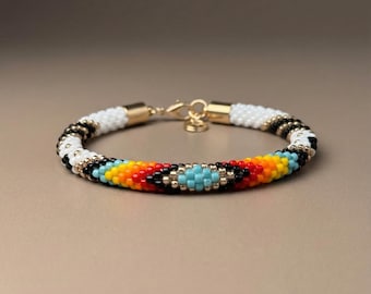 Colorful Beaded Bracelet – Adjustable Comfort Fit – Handmade Jewelry with Southwest Hues