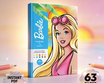 Kleurboek Barbie Mystery kleuren op nummer (afdrukbare pdf)