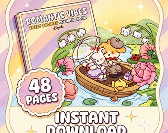 Kleurboek Romantic Vibes – 48 pagina's met dikke contouren (pdf-download)