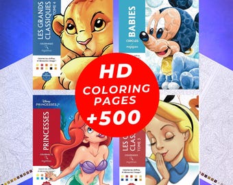 Set van 4 Disney-mysterieboeken, 500+ pagina's, digitale download-pdf, gezinsactiviteit, ontspannende kunst
