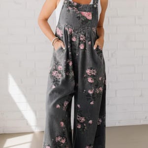 2025 Women’s Jumpsuit | Floral Printed Overalls  | Trendy Suspender Fashion Pants