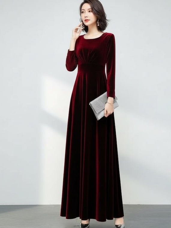 velvet fall dresses Dark Green Velvet Sweetheart Neckline Dress