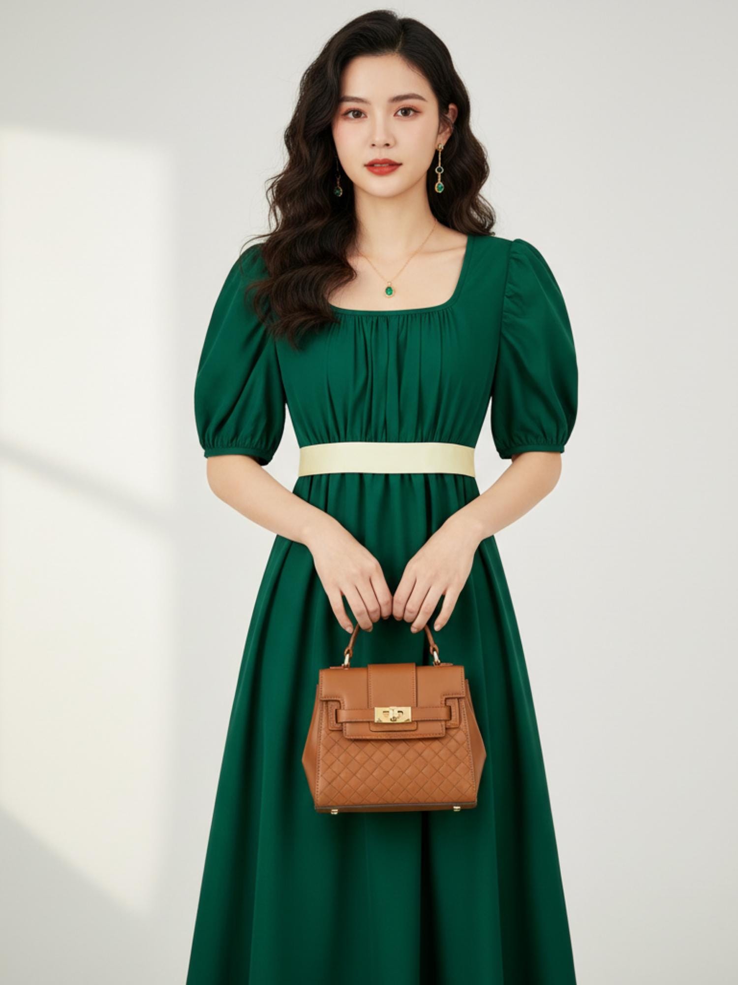 Emerald Green Long Sleeve Dress - Etsy Emerald Green Long Sleeve Dress - Etsy