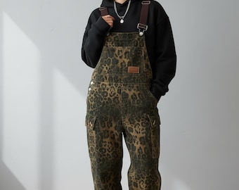 Vintage Denim Overall für Damen | Weites Bein Overall | Lässige Loose Fit Latzhose