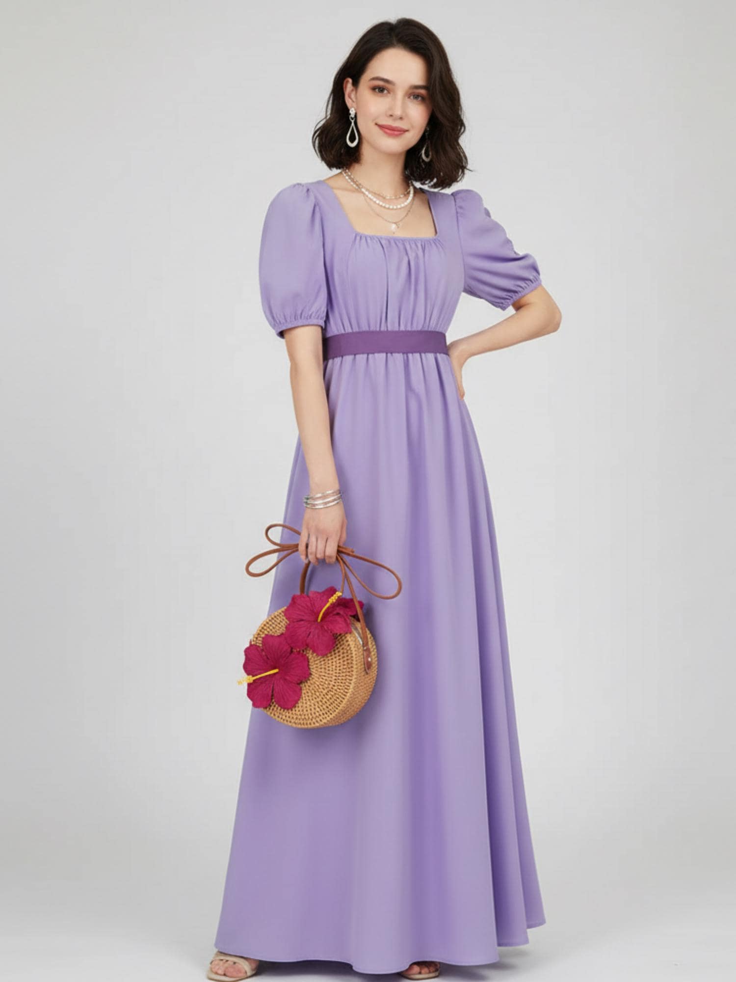 orange empire waist dress 40