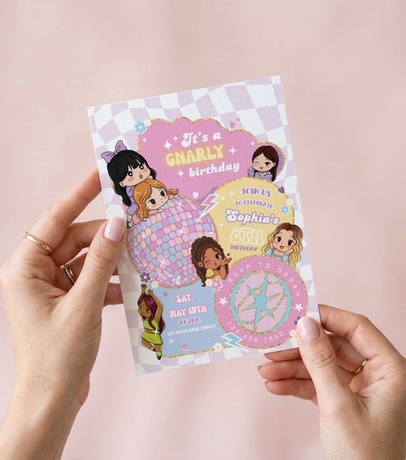 Katseye Theme Birthday Invitation, Kpop Birthday Invite, Digital Product Editable Canva Party Invite 5x7 A5 Mobile KP001