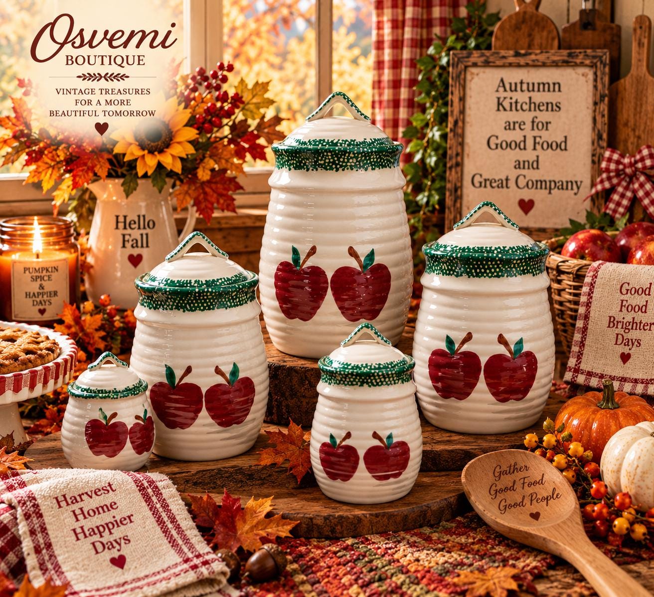 りんご アップル型 キャニスターセット ヴィンテージ 60s レトロ イギリス Vintage Apple Canister Sets - Etsy