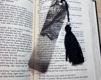 Spooky Gothic Transparent Bookmark – Handmade Tassel