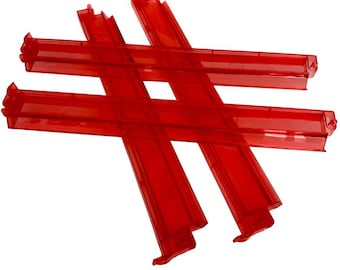 Red Transparent Mahjong Rack and Pusher Set: American Mahjong