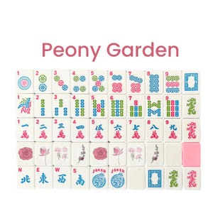 Mahjong Studios – Peony Garden American Mahjong-plattset (160 plattor)