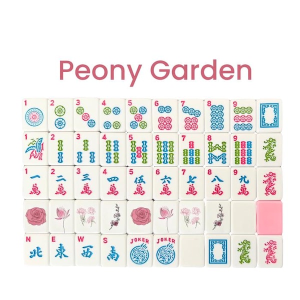 Mahjong Studios - Peony Garden Amerikanisches Mahjong Fliesenset (160 Fliesen)
