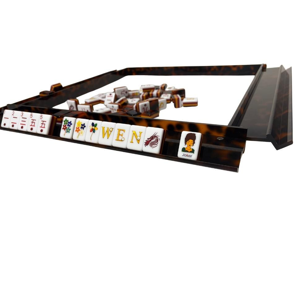 Tortoise Shell Acrylic Mahjong Racks and Pushers Set (4 Pieces) - Etsy