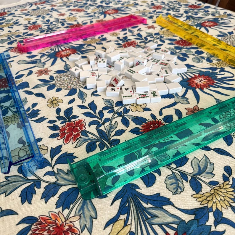 Blue Mahjong Rack and Pusher Set: American Mahjong - Etsy