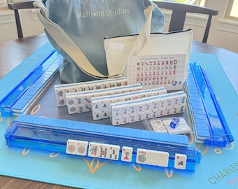 Bundle - Blue 2-Color Mahjong Studios –  American Mahjong Tile Set (166 Tiles) Studio Tiles