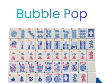 Bubble Pop Mahjong Tile Set - Amerikanische Mahjong 166 Tiles (Blau)