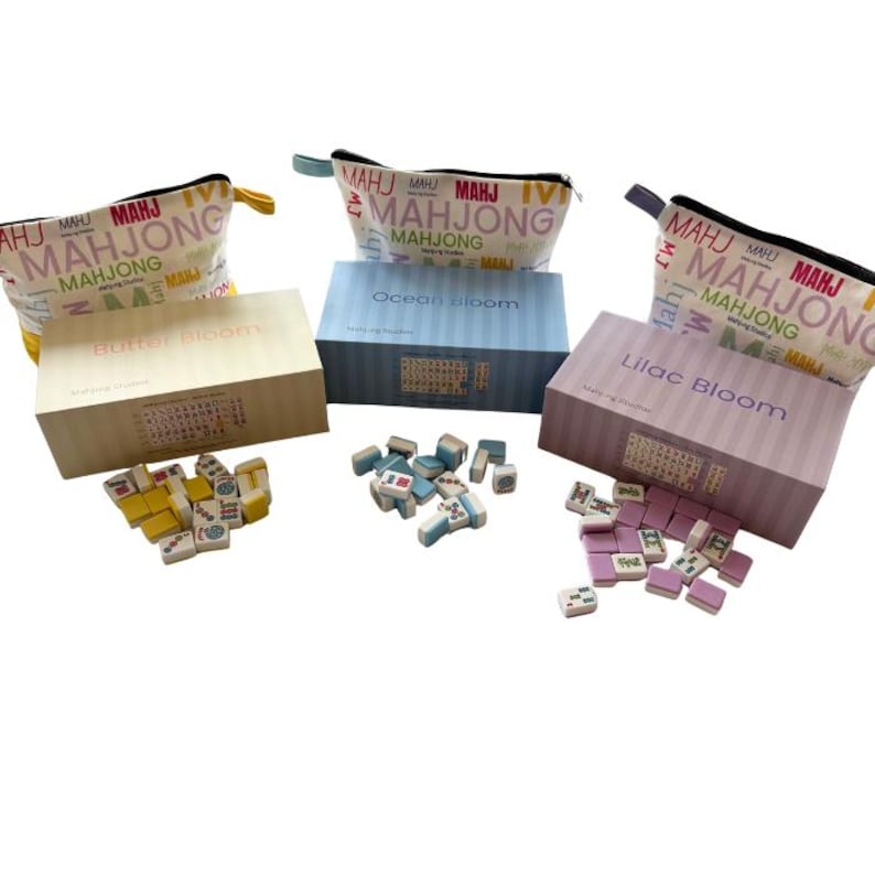 Mahjong Studios – American Mahjong Tile Set (166 Tiles) Pastel Pink, Blue, Purple, Yellow image 1