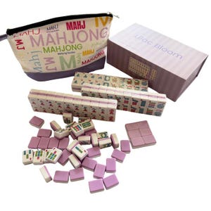 Mahjong Studios – American Mahjong Tile Set (166 Tiles) Pastel Pink, Blue, Purple, Yellow Lilac Bloom Tiles