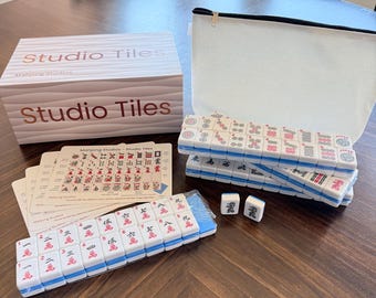 Juego de fichas de Mahjong Americano Azul - 166 fichas, Studio Design