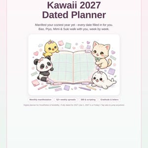 Kawaii 2027 Dated Planner | Manifestation Journal, GoodNotes (Digital Download)