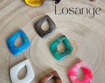 Pendientes intercambiables con forma de diamante – diseño geométrico – joyería artesanal – pendientes modulares – regalo para mujer