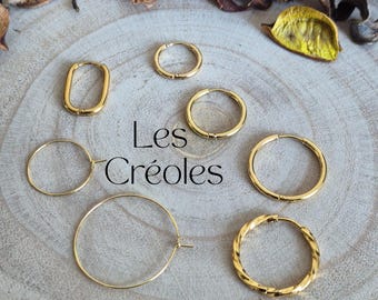 Pendientes de aro de oro o plata - redondos, ovalados o finos - Accesorios de charms intercambiables - Acero inoxidable o titanio