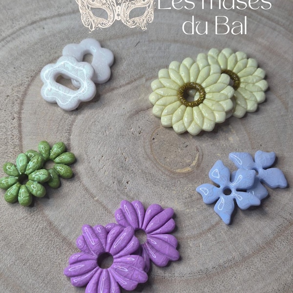 Interchangeable Baroque Flower Holographic Reflection Earrings - The Muses of the Ball - Sold without hoops - Handmade Jewelry