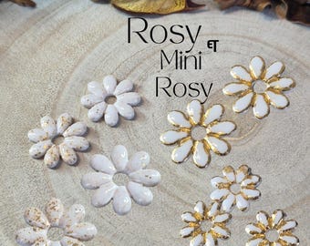 Pendientes Rosy y Mini Rosy Intercambiables – Margaritas – Joyería Hecha a Mano – Se Venden sin Aros – Regalo para Mujer