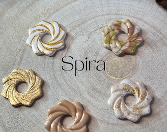 Pendientes intercambiables Spira – Forma espiral – Joyería artesanal – Se venden sin aros – Regalo para mujer