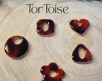 Pendientes intercambiables de tortuga oscura – Lova, Karo, Alma, Lina y Bloom – Joyería artesanal – Se venden sin aros – Regalo para mujer