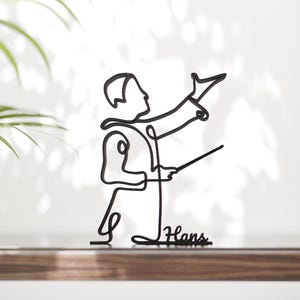 Conductor, Personalized Line Art Figure, 3D Printed Gift, Unique Musician Gift Idea, Custom Line Art Sculpture, Minimalist Home Decor
