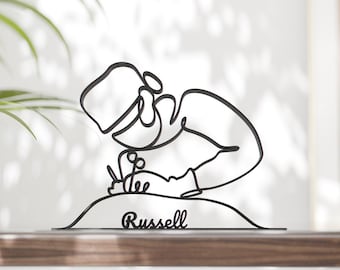 Figura di chirurgo personalizzata - Scultura minimalista in stile line art