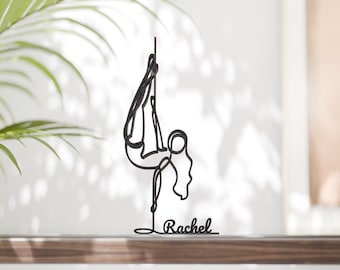 Personalized Pole Dancer Figure - Minimalist Line Art Sculpture