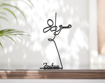 Spersonalizowana figurka skrzypka – minimalistyczna rzeźba liniowa