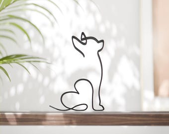 Figura de perro Chihuahua 04 - Escultura minimalista de cachorro