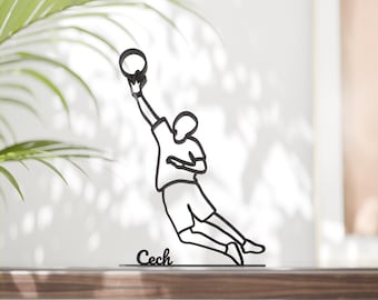 Personalized Goalkeeper - Minimalist Line Art Sculpture