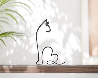 Siamese Cat Figure 04 - Minimalist Kitten Sculpture