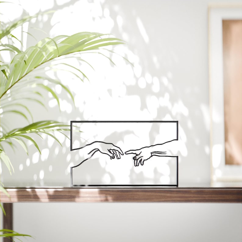 The Creation of Adam - Minimalist Line Art Sculpture - Etsy