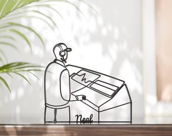 Personalized Sound Engineer - Minimalist Line Art Sculpture