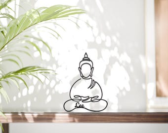 Gepersonaliseerde Boeddha - minimalistische lijnkunstsculptuur