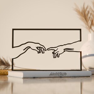 The Creation of Adam - Minimalist Line Art Sculpture - Etsy