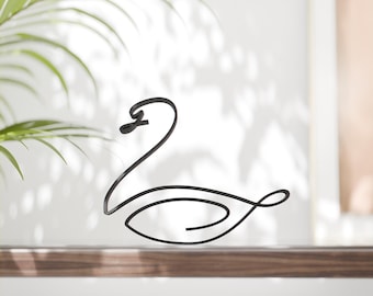 Figura de cisne - Escultura minimalista de arte lineal