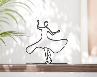 Bollywood Dancer - Minimalist Line Art Sculpture