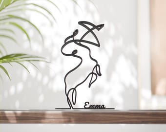 Spersonalizowana konstelacja Strzelca – minimalistyczna rzeźba liniowa