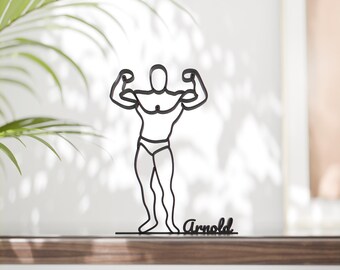 Personalized Body Builder - Minimalist Line Art Sculpture