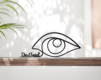 Personalized Eye Doctor Figure - Minimalist Line Art Sculpture