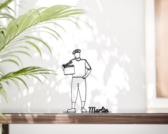 Personalized Film Director Figure - Minimalist Line Art Sculpture