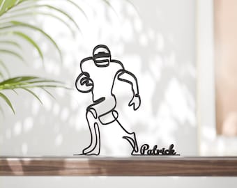 Personalized NFL Player - Minimalist Line Art Sculpture