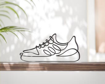 Figura de zapatilla - Escultura minimalista de arte lineal