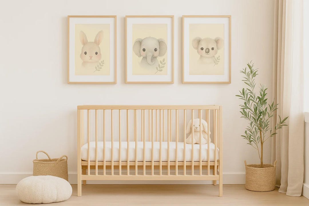 Safari Animal Nursery Prints, Jungle Wall Art Set of 3, Baby Safari ...